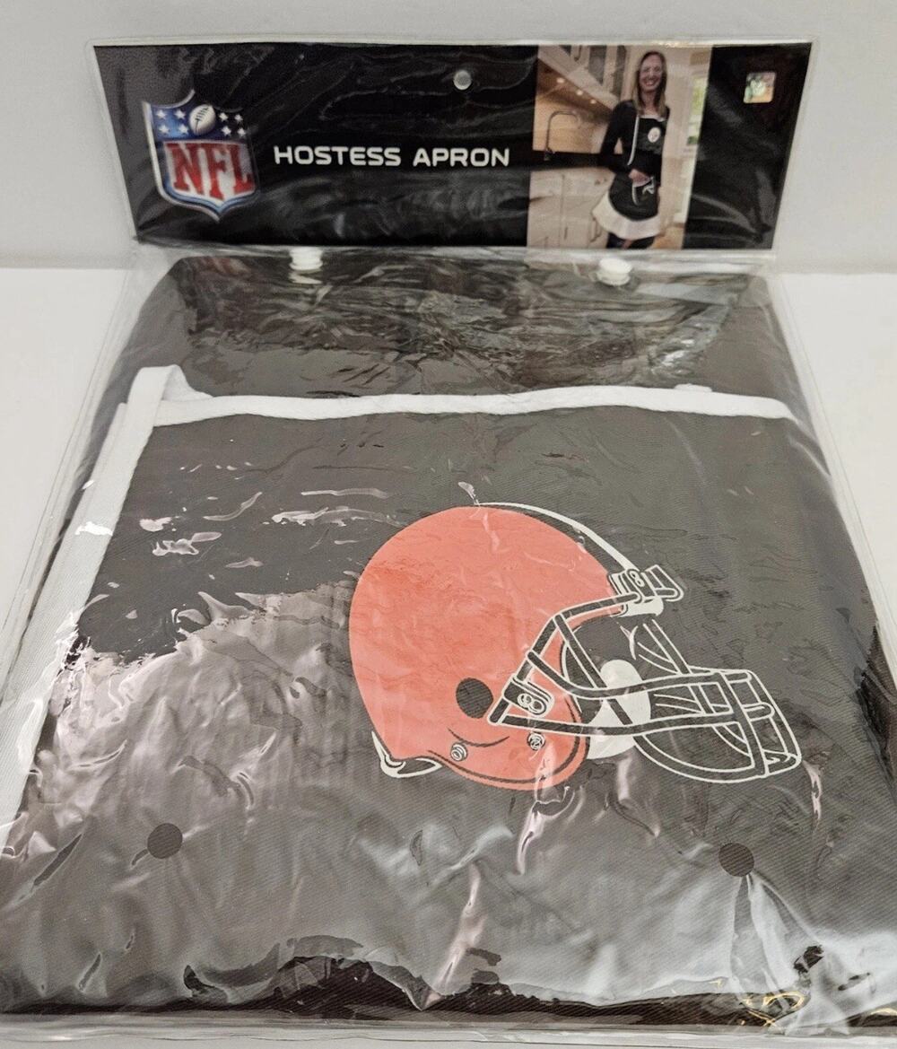 Cleveland Browns NFL Hostess Apron Brown One Size Fit Most BBQ Tailgating New